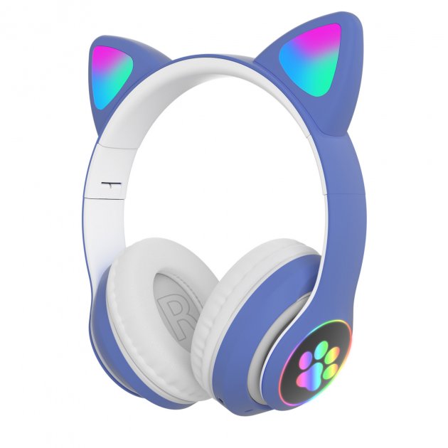 

Беспроводные МР3 наушники с кошачьими ушками Wireless Headset Cat STN-28 с подсветкой Синий