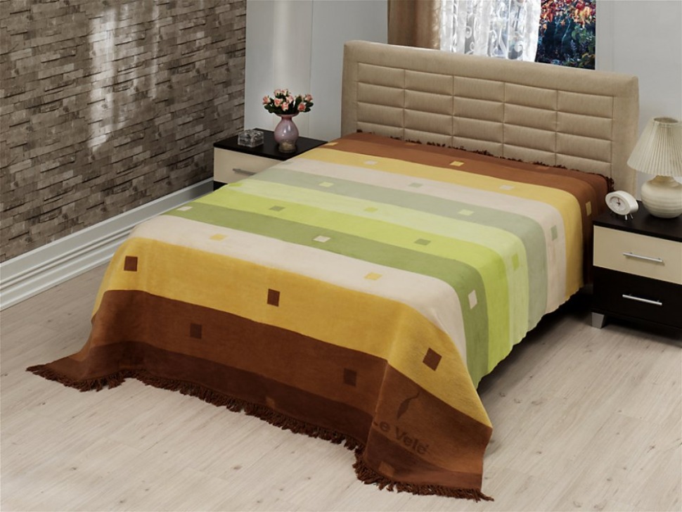 

Плед хлопок/акрил Le Vele Royal Stripes Rainbow Green 160x220 0601.SES.00.00.000.01.009