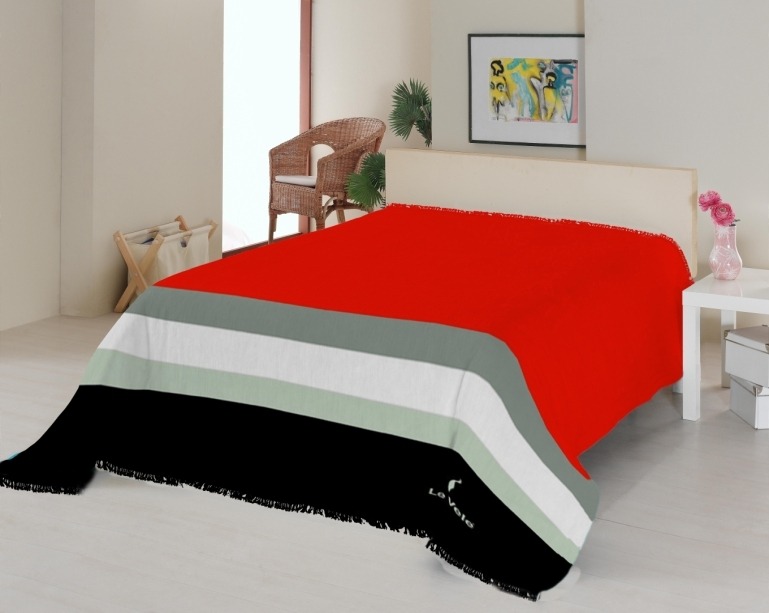 

Плед хлопок/акрил Le Vele Royal Stripes Red 220x240