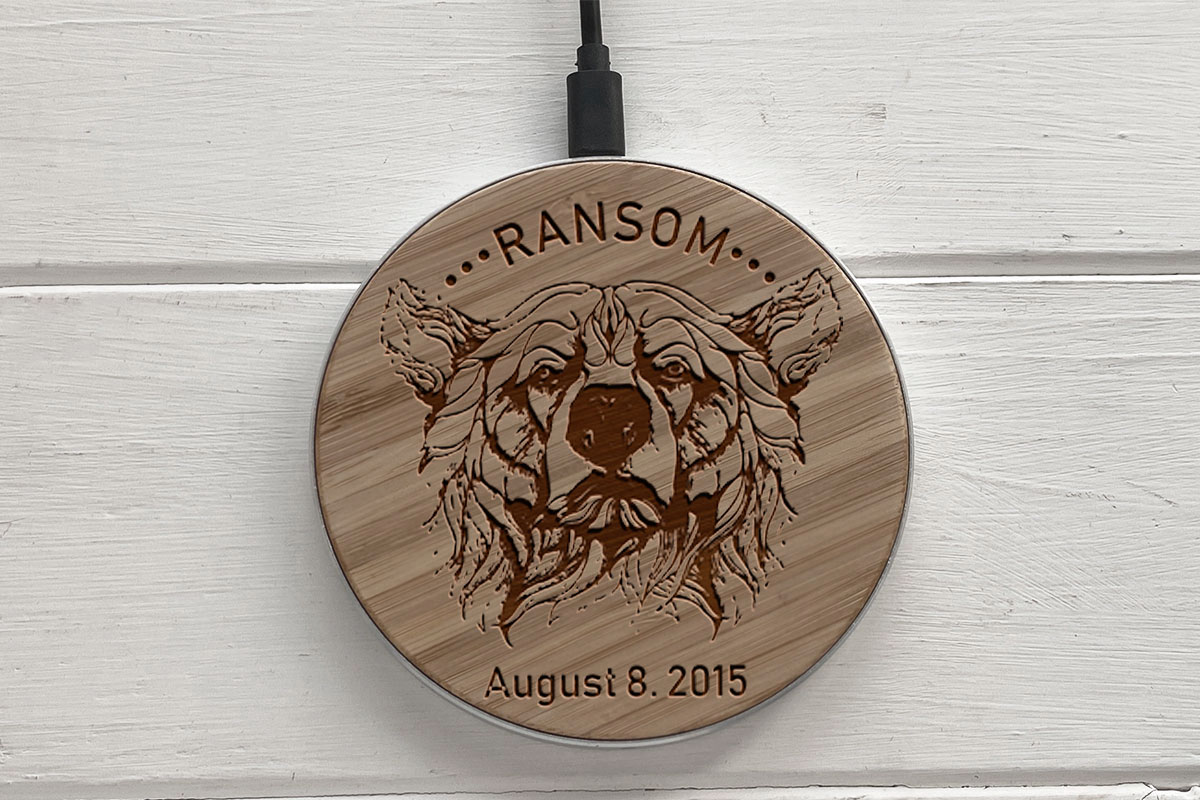 

Быстрая беспроводная деревянная зарядка SkinWood White Fast Charge bear 3