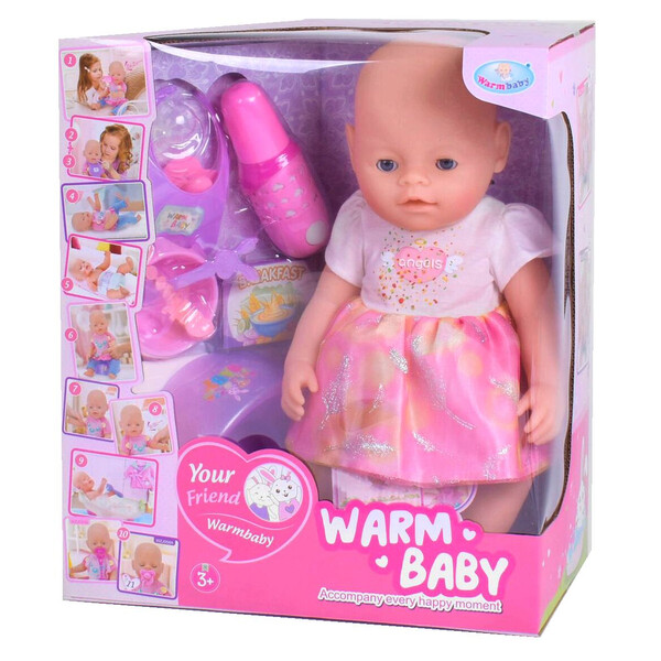 

Пупс интерактивный Warm Baby функциональный 40 см кукла для девочки кушает и ходит на горшок (52134)