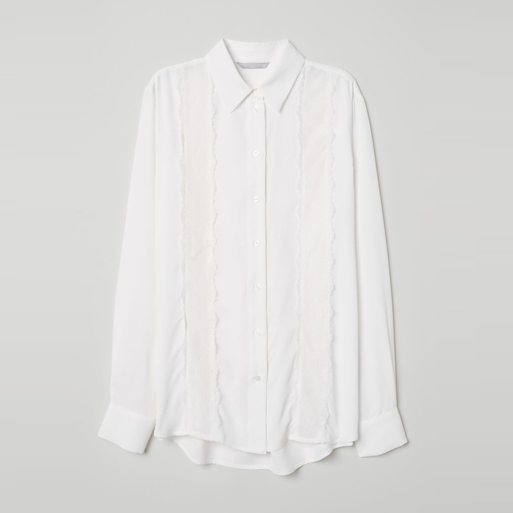 

Рубашка H&M 0687364010-10  Белая, Рубашка H&M 0687364010-10 38 Белая