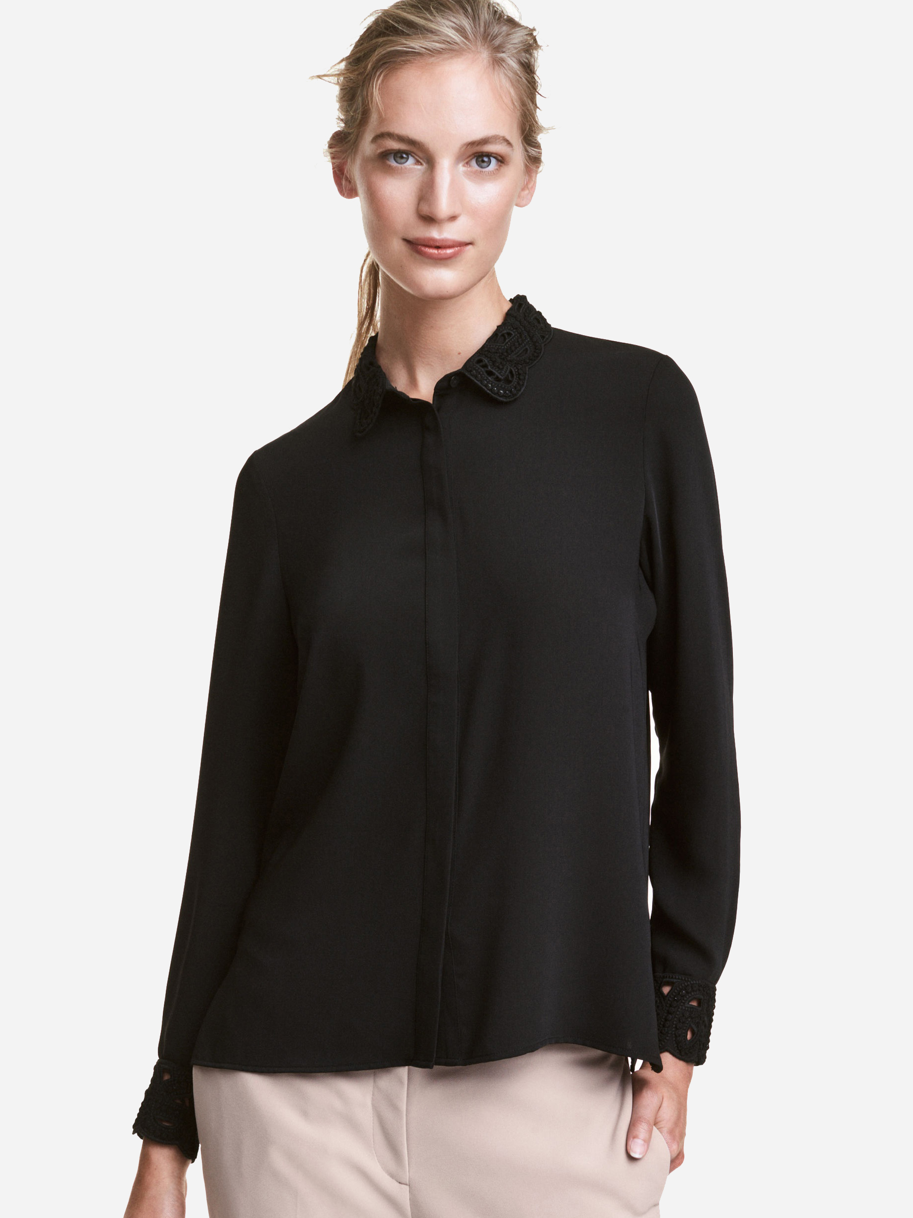 

Рубашка H&M 4381714-AAAD 42 Черная