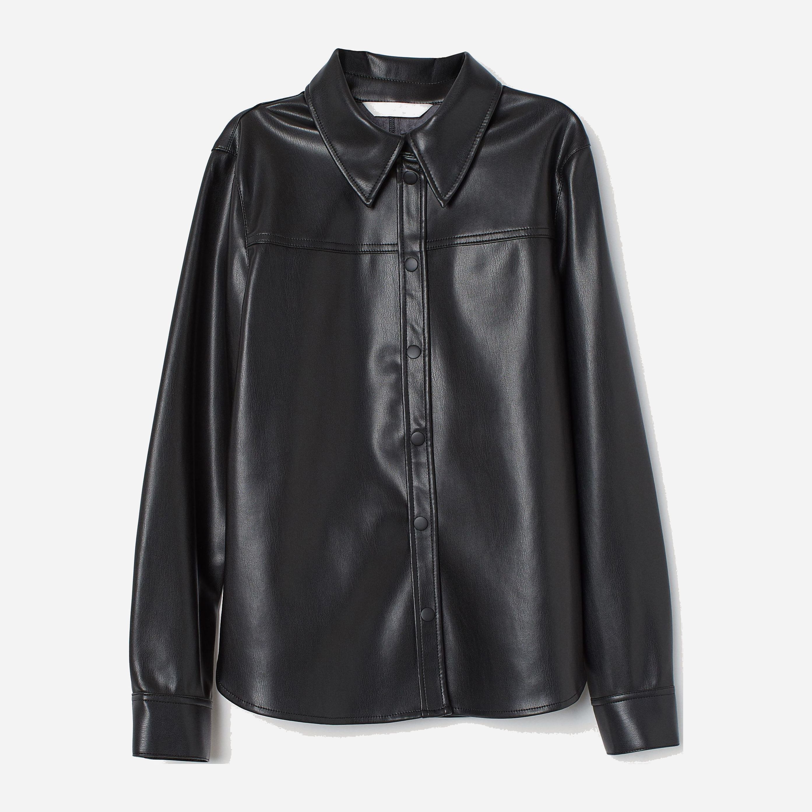 

Рубашка из искусственной кожи H&M 06-0796238-001 38 Черная (СА2000001847152)