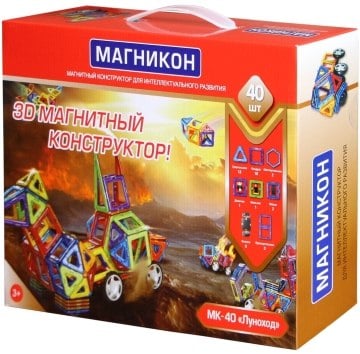 

3D магнитный конструктор, 40 деталей - Магникон МК-40 (20-531179)