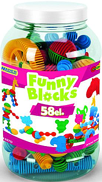 

Конструктор "Funny blocks", большая банка, 58 элементов - Wader (20-773064)