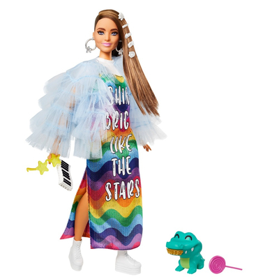 

Кукла Barbie Extra в длинном радужном платье (GYJ78) (10-568741)