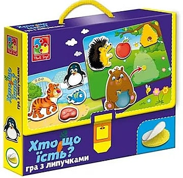 

Игра с липучками "Вжик-вжик. Кто что ест", (укр.) - Vladi Toys (20-1029540)