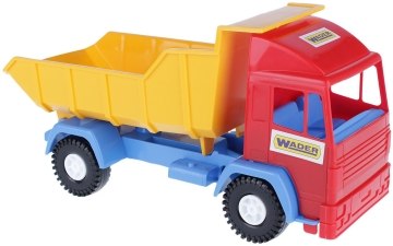 

Грузовик маленький "Mini Truck", сине-красный грузовик с оранжевым кузовом и белыми колесами - Wader (20-140179)
