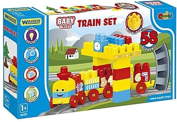 

Конструктор Baby Blocks "Мои первые кубики. Железная дорога", 58 элементов - Wader (20-1029775)