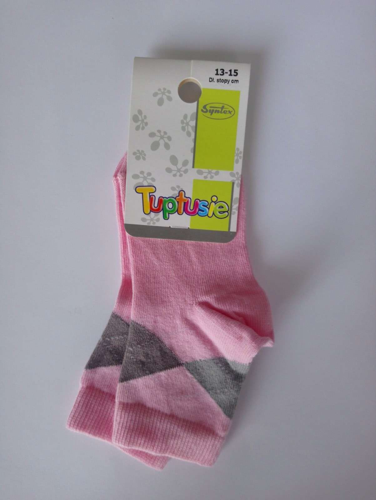 

Шкарпетки дитячі з малюнком Tuptusie SYNTEX (ромби) р. - (13-15 см, Шкарпетки дитячі з малюнком Tuptusie SYNTEX (ромби) р. 20-24 (13-15 см)
