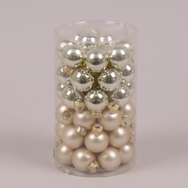 

Шарики стеклянные 2,5 см. шампань (48 шт.) Flora 44514 (NAT09358)