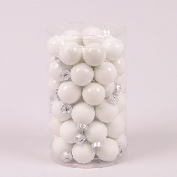 

Шарики стеклянные 2,5 см. белые (48 шт.) Flora 44519 (NAT09369)
