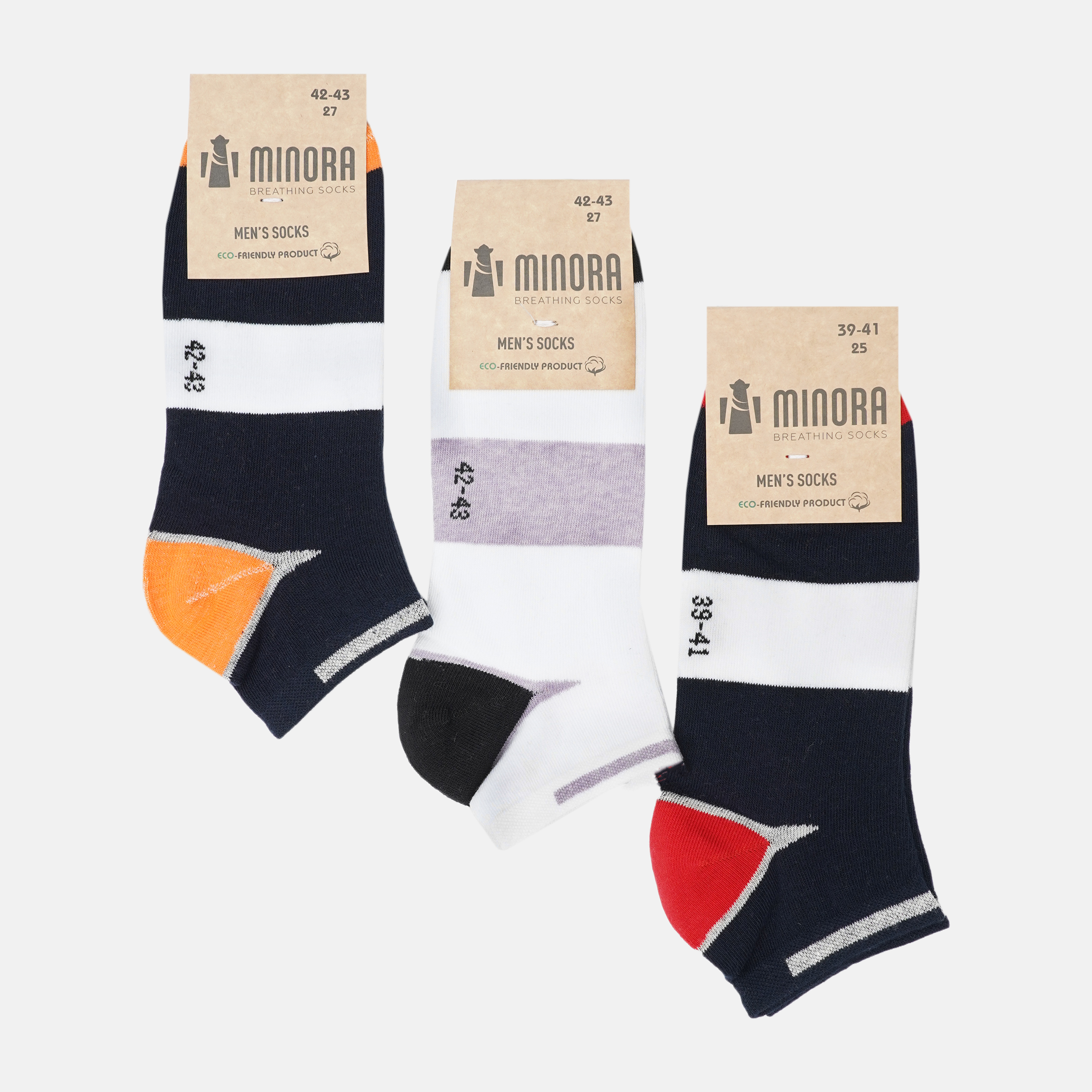

Набор носков Minora 0525 25 3 пары Белый/Синий