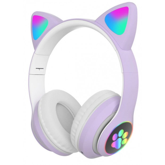 

Беспроводные наушники с кошачьими ушками и RGB подсветкой Cat VZV-23M Фиолетовые