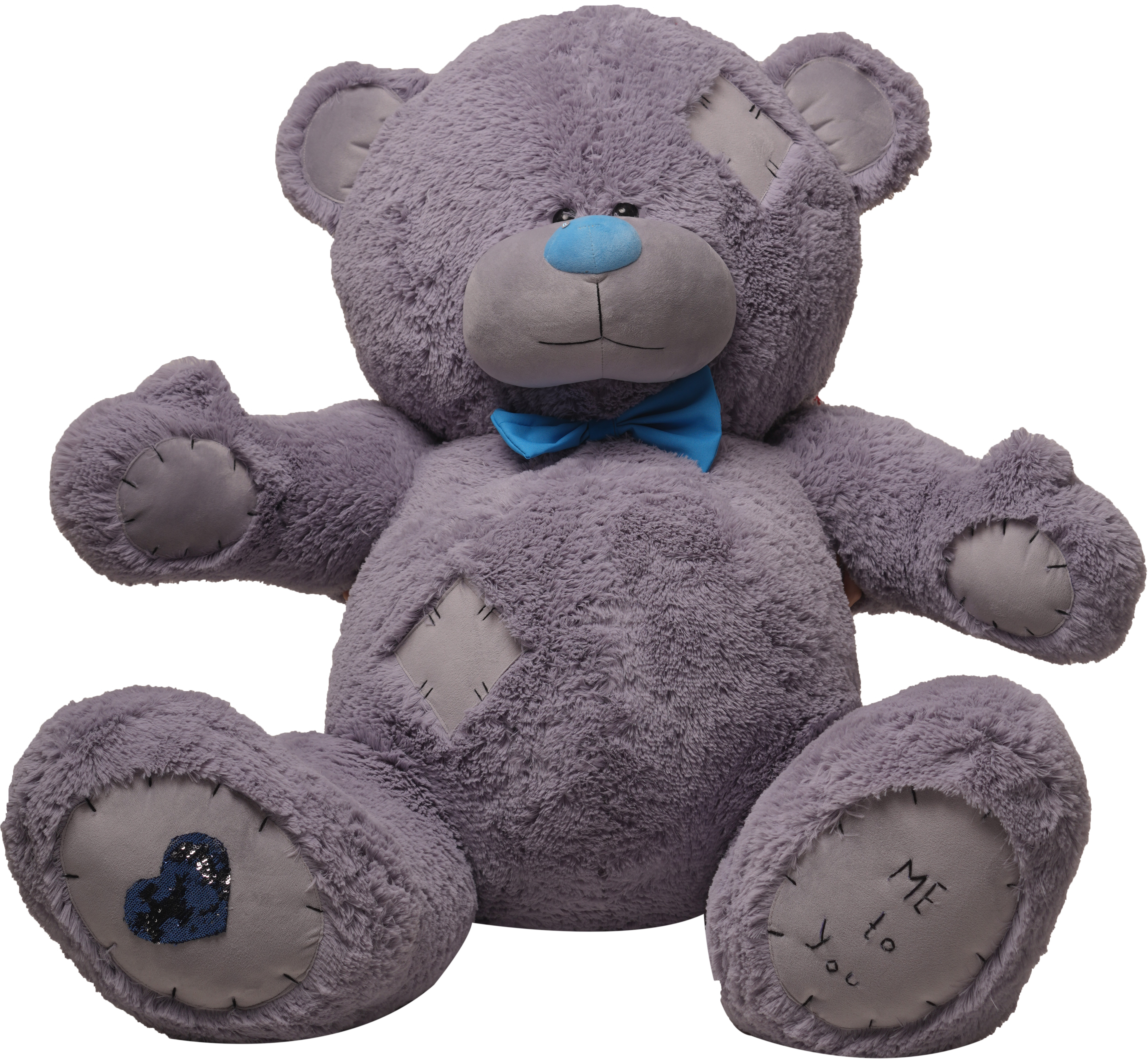 

Медведь с латками плюшевый Yarokuz Me To You 160 см Серый (YK0106)