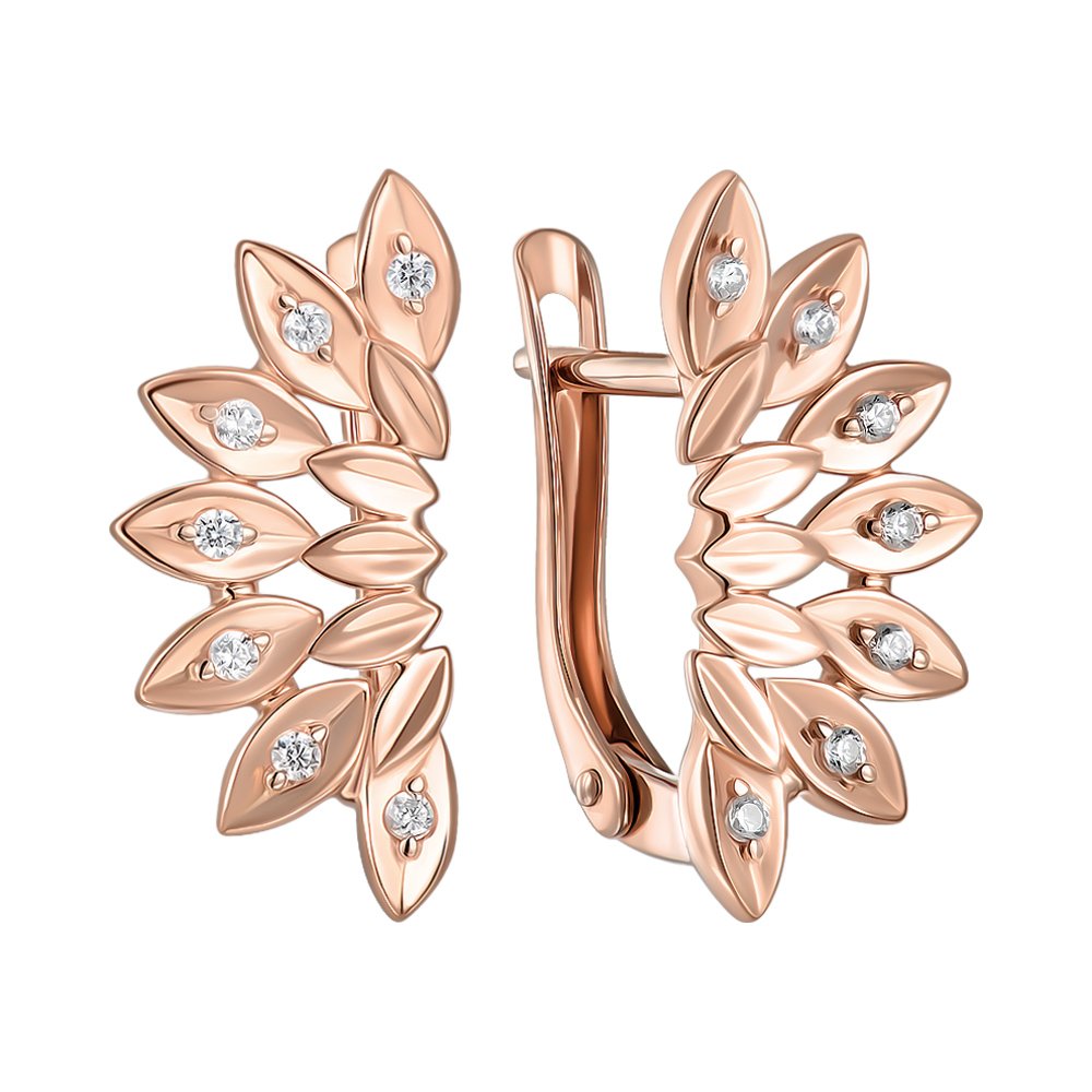 

Серьги из красного золота с фианитами 000151167