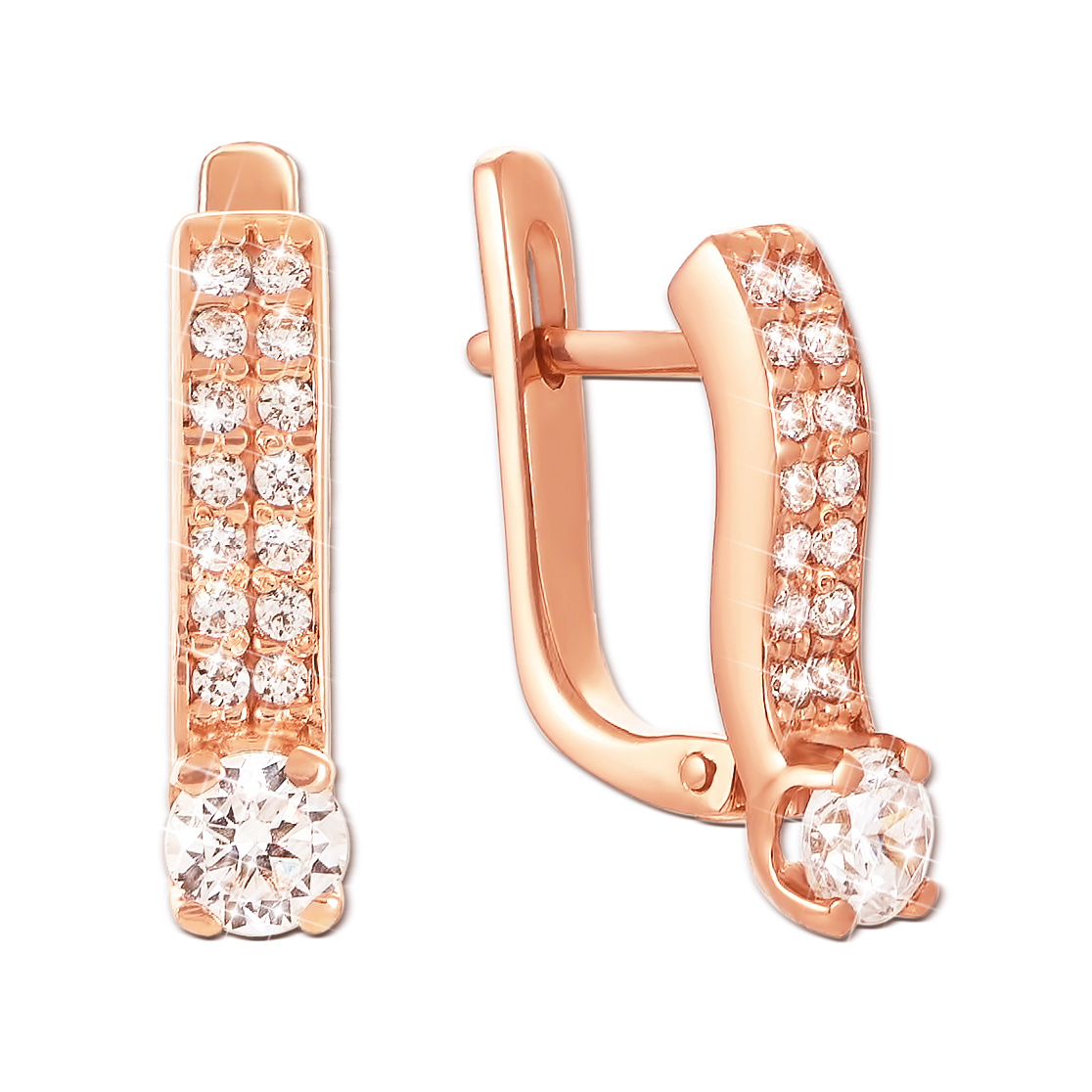 

Серьги из красного золота с фианитами 000133423