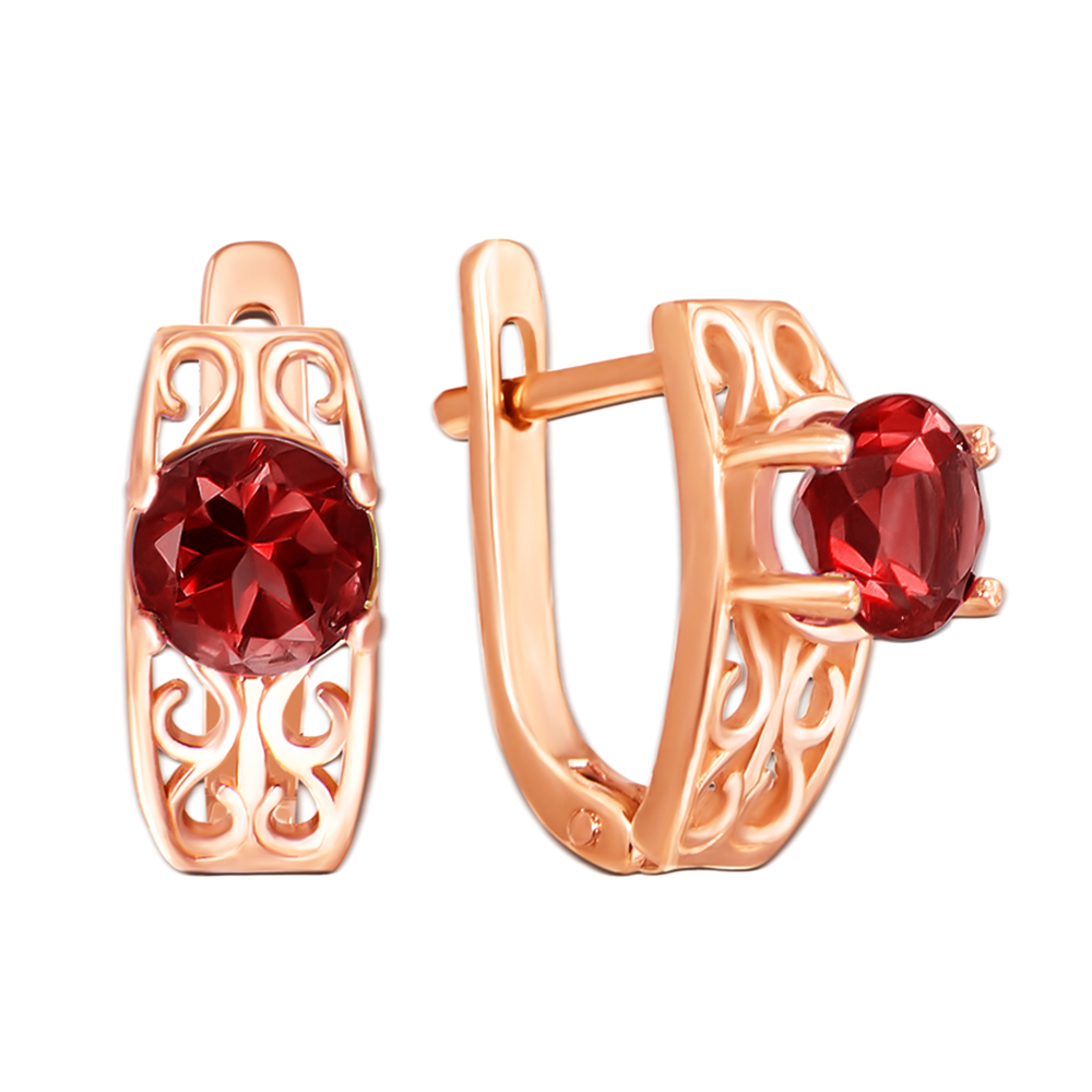 

Серьги из красного золота с гранатами 000137194