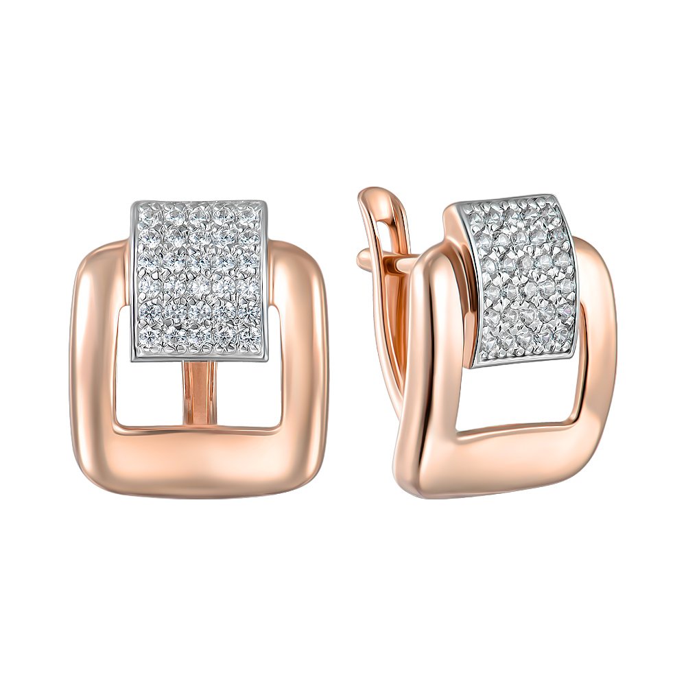 

Серьги из красного золота с фианитами 000151071