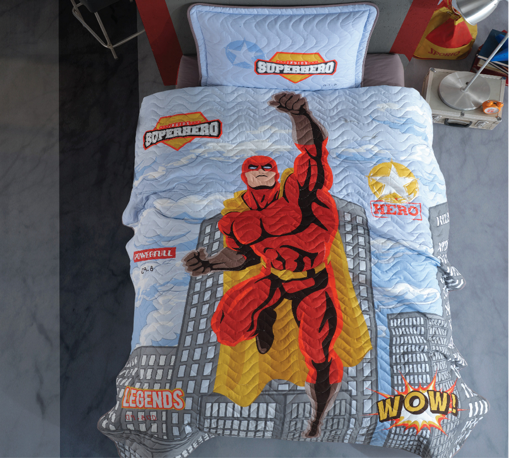 

Покрывало стеганое Clasy 180х240 Superhero с наволочкой 50х70