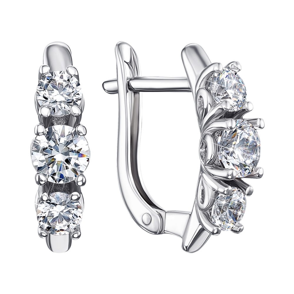 

Серебряные серьги с фианитом S Zirconia 000122194
