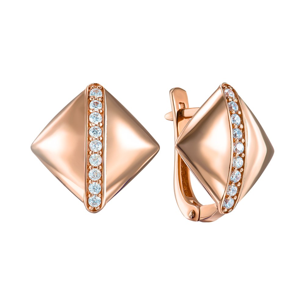

Серьги из красного золота с фианитами 000150454