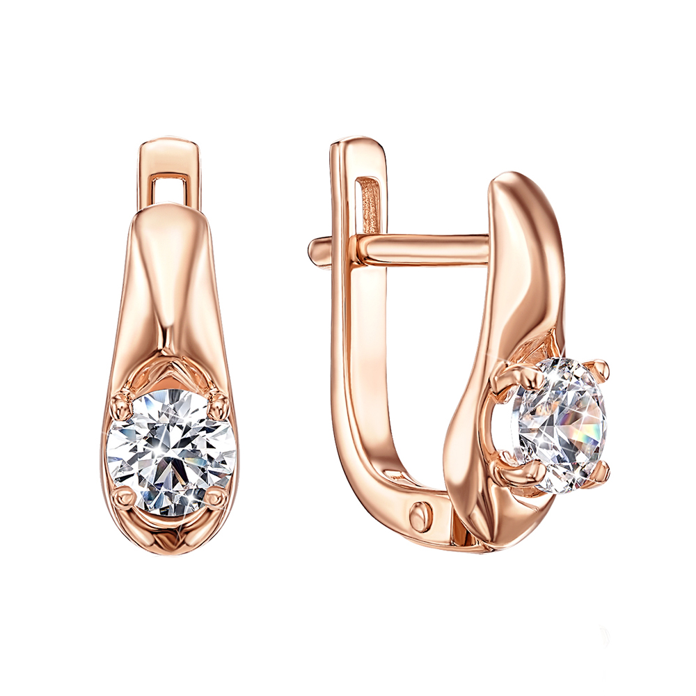 

Серьги из красного золота с фианитами 000134058
