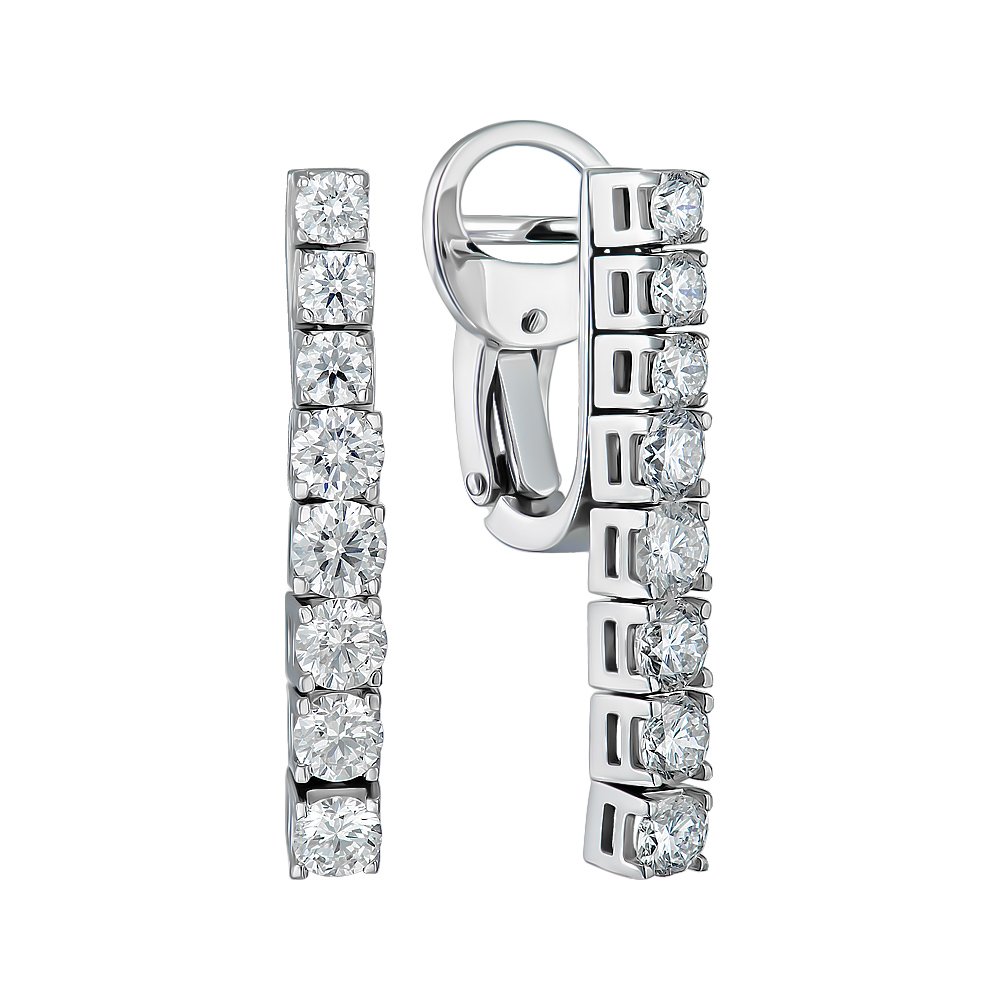 

Серьги-подвески из белого золота с бриллиантами 000151279