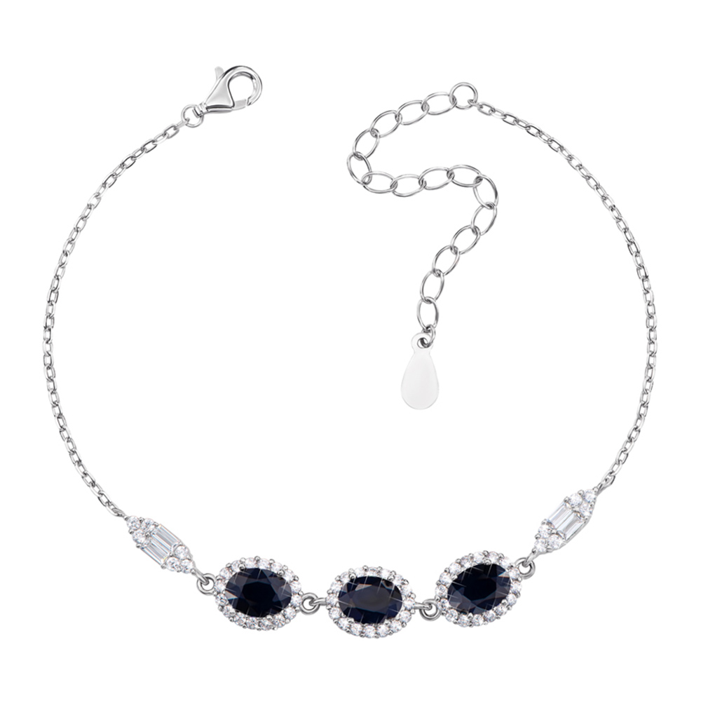 

Серебряный браслет с сапфирами и фианитами 000117789 17.5 размера