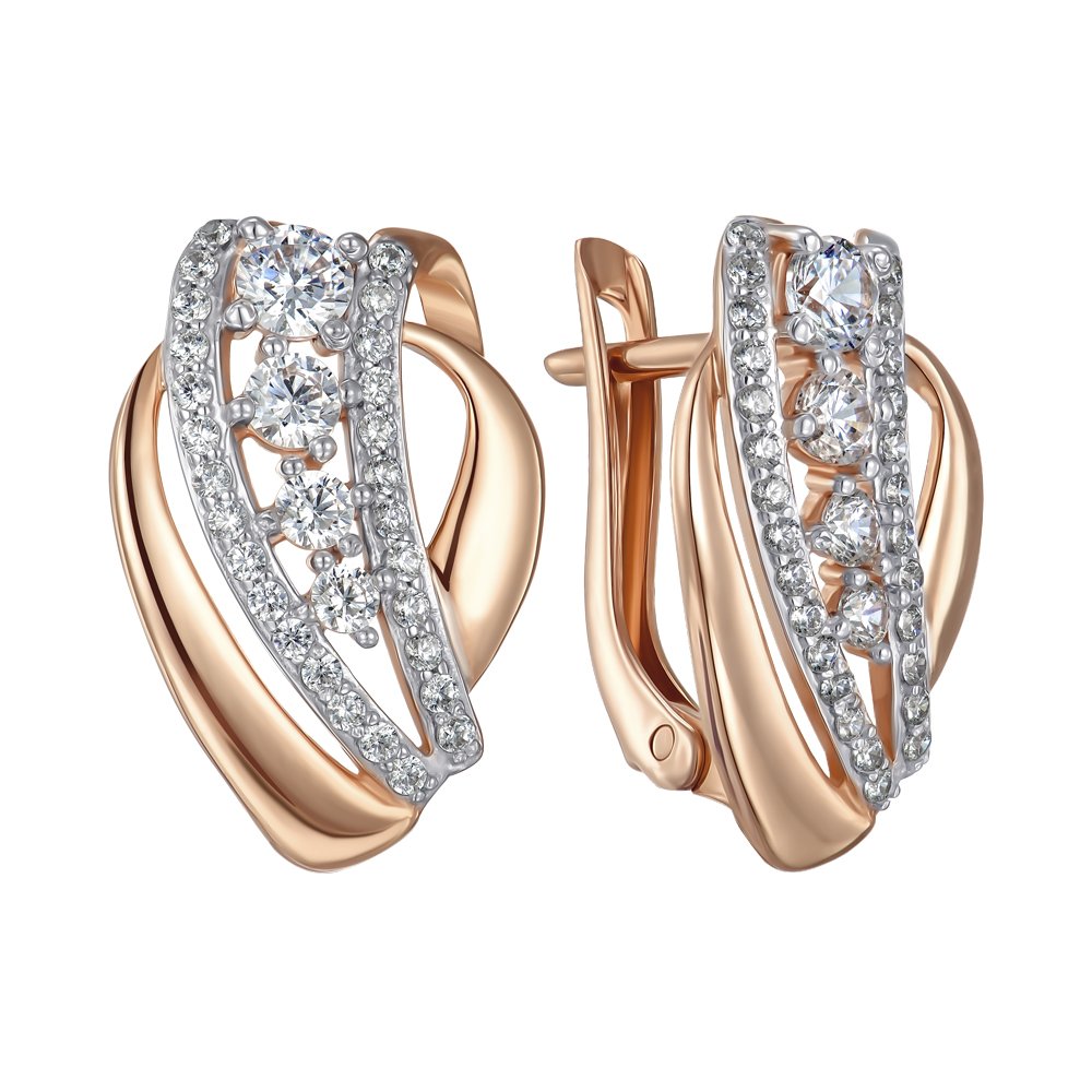 

Серьги из красного золота с фианитами 000150426
