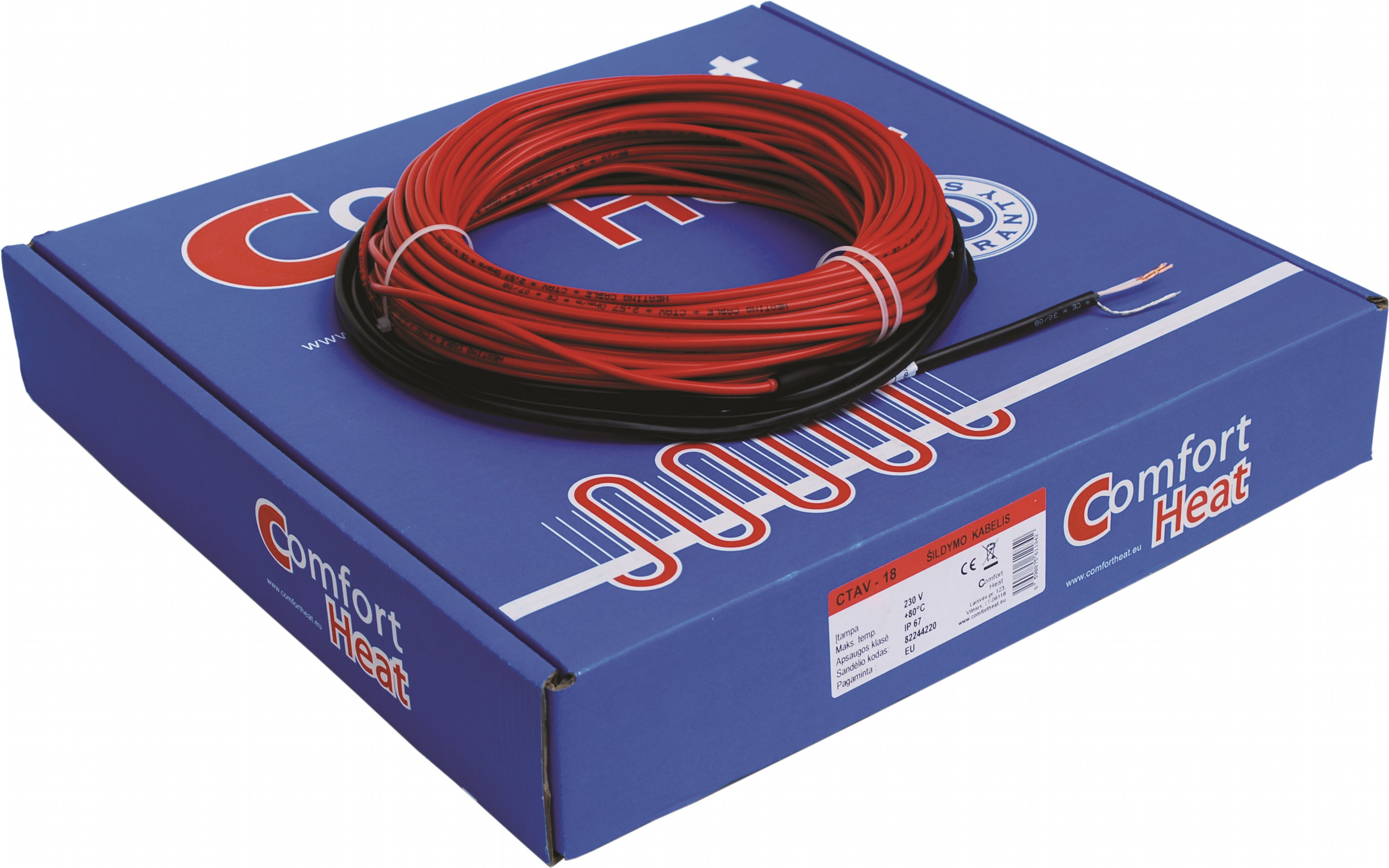 

Теплый пол Comfort Heat CTAV-18 двухжильный нагревательный кабель 260 Вт 14 м (82244205)