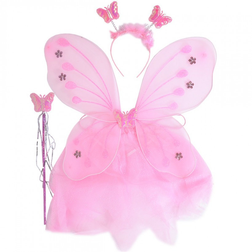 

Костюм карнавальный "Бабочка" 4 предмета с камушками (Розовый) 2744-7(Pink)