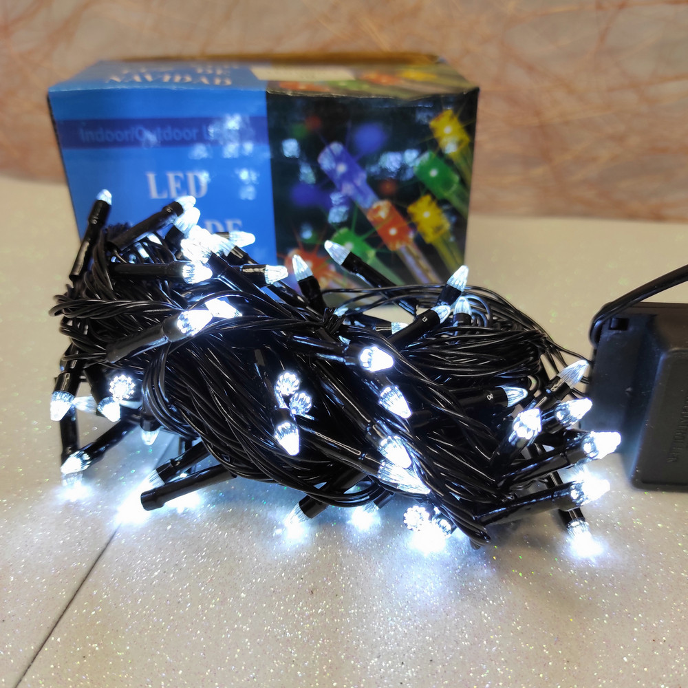 

Гирлянда светодиодная 16.5 м 400LED Arts Pine коническая лампа с черным проводом 8 режимов Белый (VK-7465) TRG-86437
