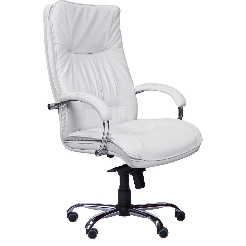 

Кресло офисное Палермо механизм MultiBlock (MB), металл хром/кожа Люкс двухсторонняя белая AMF