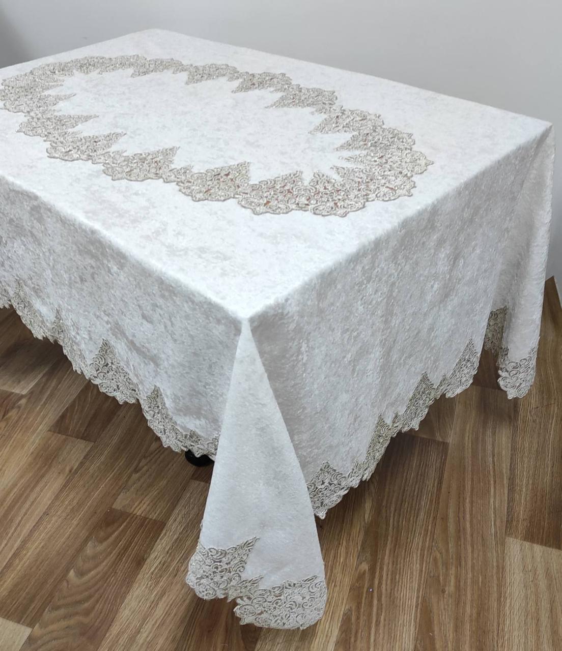 

Скатерть Велюр Acme Tekstil 160x300 Quenn Krem PVS