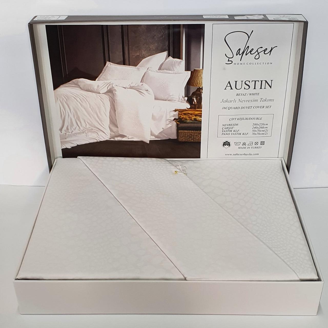 

Постельное белье Saheser Jacquard Vip Satin 200X220 Austin Beyaz