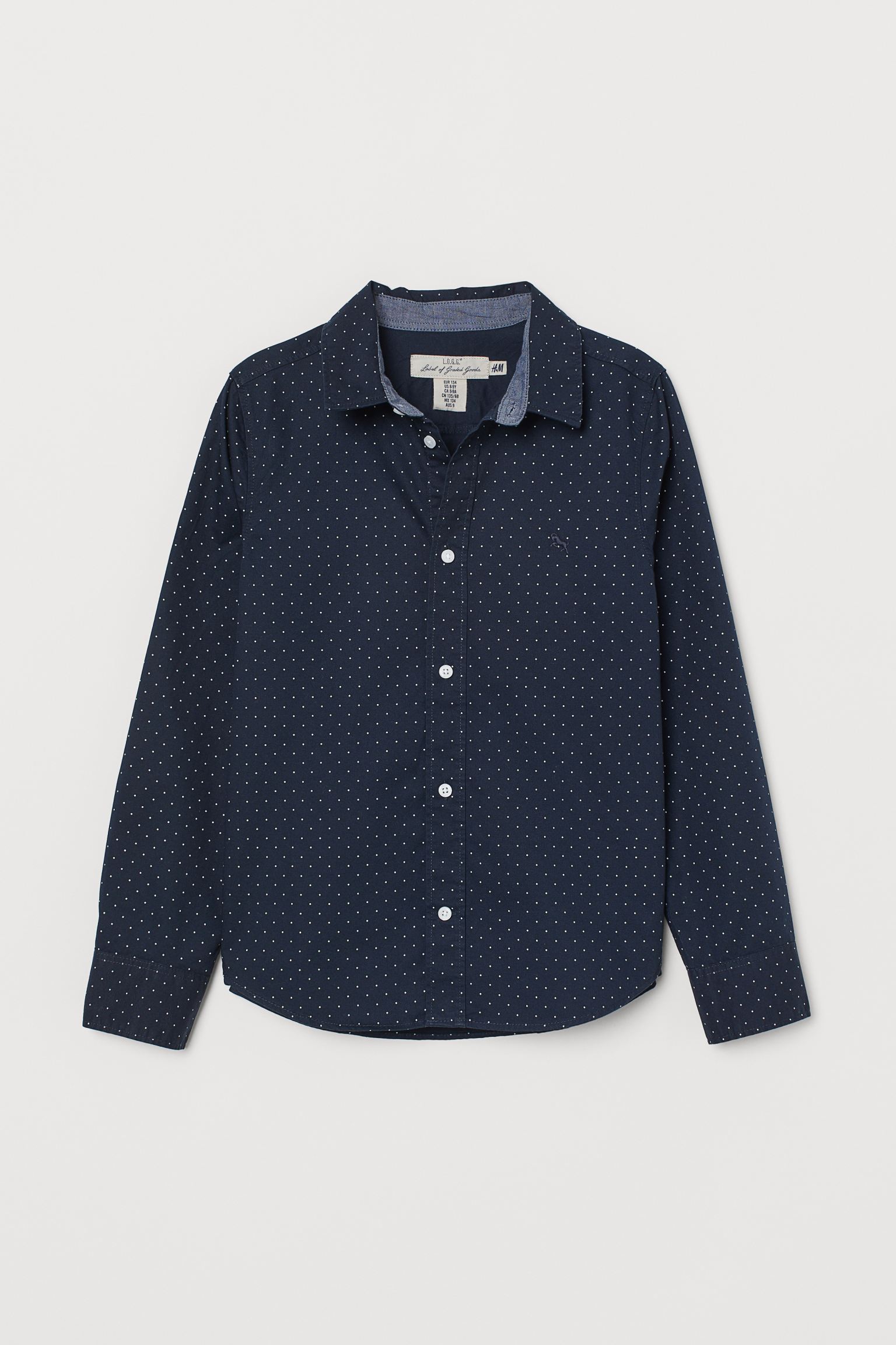 

Рубашка H&M 170см темно синий горох 711688464