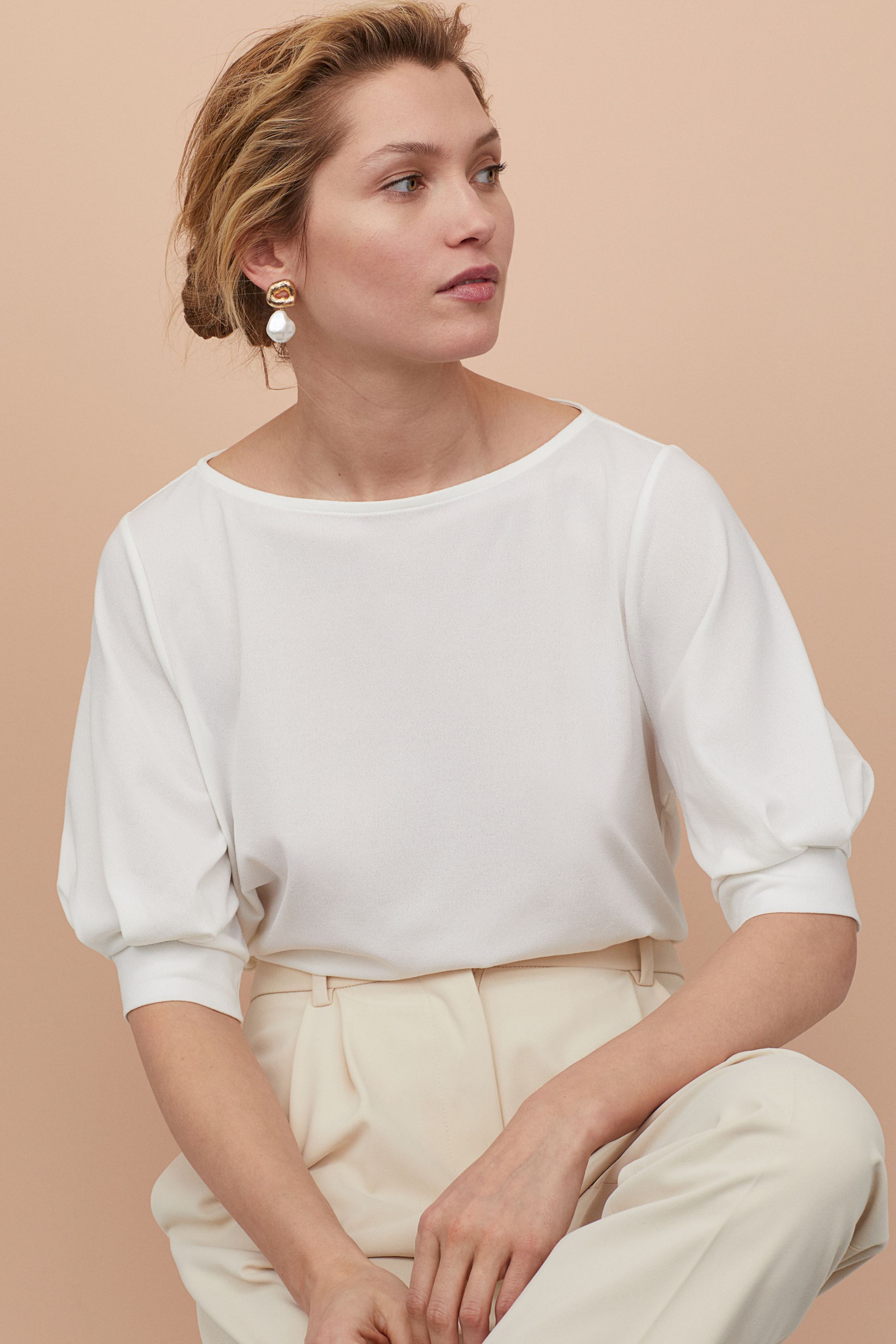 

Блуза H&M  белый 6640749, Блуза H&M XL белый 6640749