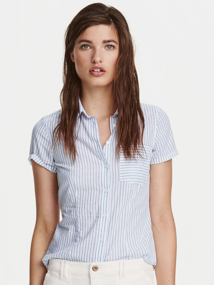 

Рубашка H&M 99716484  Голубая, Рубашка H&M 99716484 34 Голубая