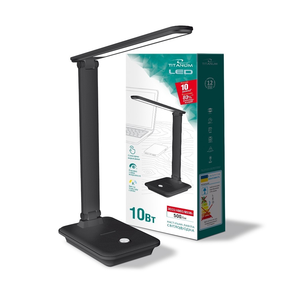 

LED лампа настільна TITANUM 10W 3000-6500K чорна