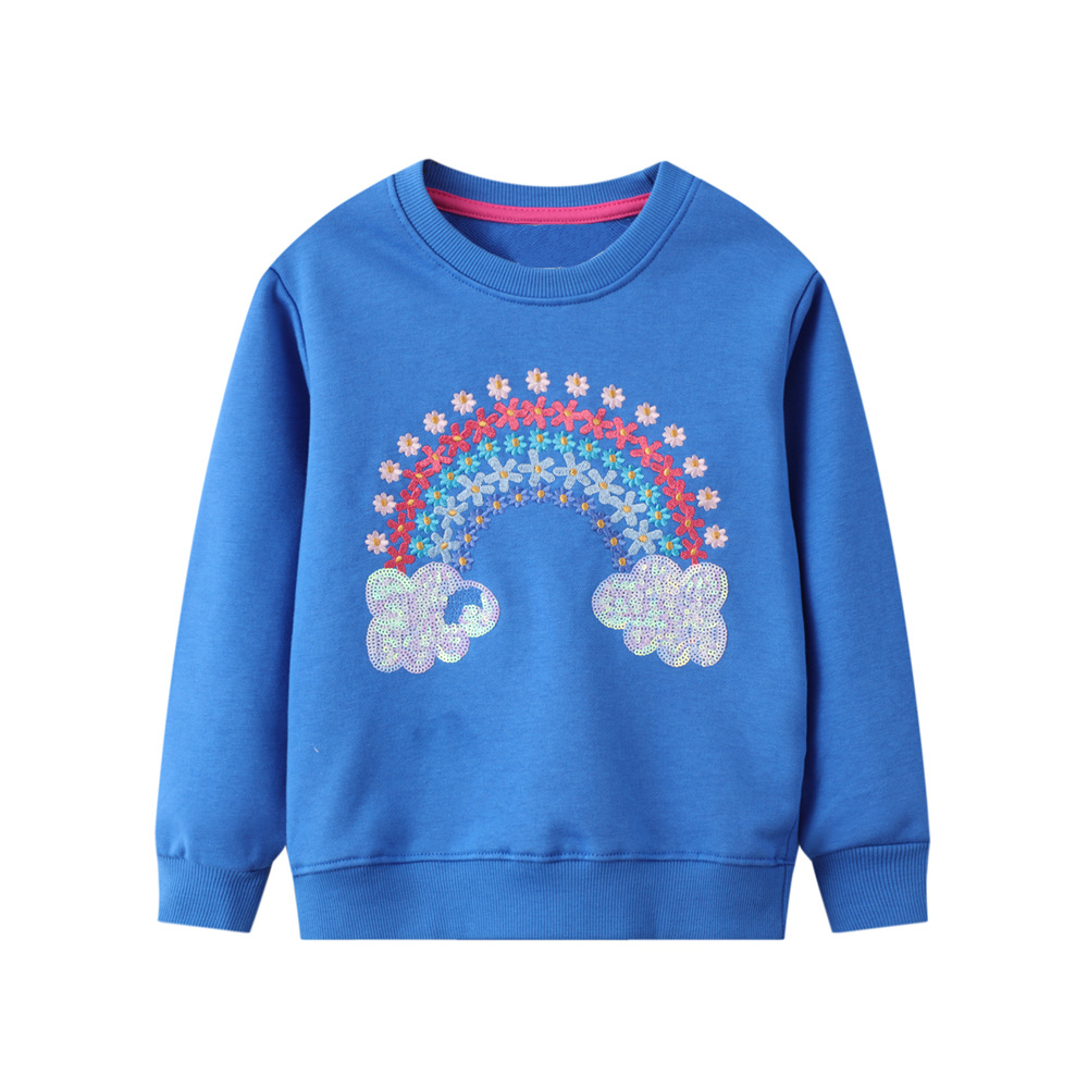 

Свитшот для девочки с изображением цветов и радуги синий Flower rainbow Berni Kids (100) Синий (59551)