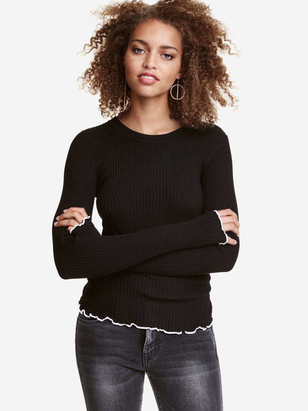 

Лонгслив H&M 0441791_01  Черный, Лонгслив H&M 0441791_01 S Черный