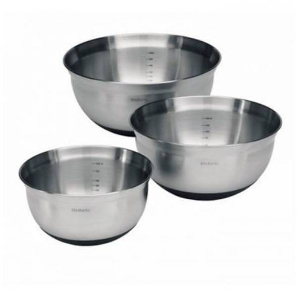 

Набор мисок Brabantia Mixing Bowls матовый стальной 3 шт