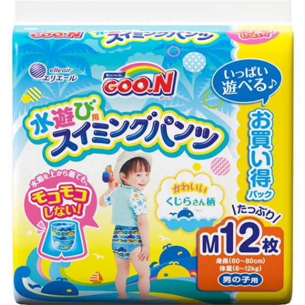 

Трусики-подгузники для плавания GOO.N для мальчиков 6-12 кг, ростом 60-80 см (размер M, 12 шт)