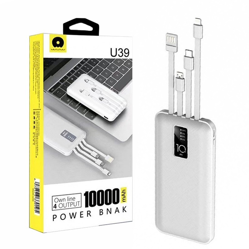 

Внешний аккумулятор Power Bank WUW U39 USB Lightning Type-C Micro 10000mAh Белый