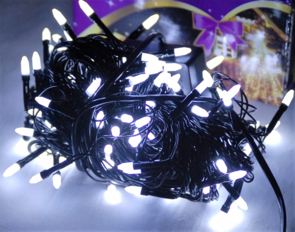 

Гирлянда светодиодная LED 300 белый на черных проводах DTMA