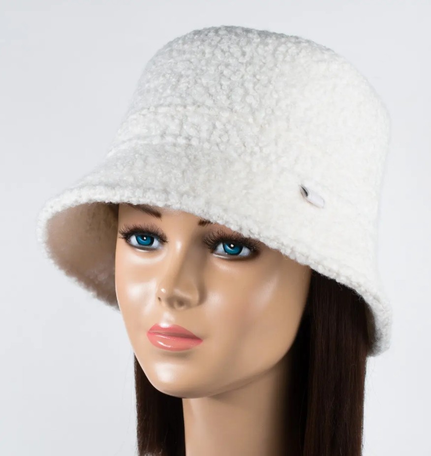 

Оригинальная женская панама Фокс мерлушка белая 0175