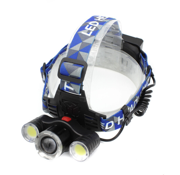 

Фонарь налобный WD130-T6+2COB, ЗУ micro USB