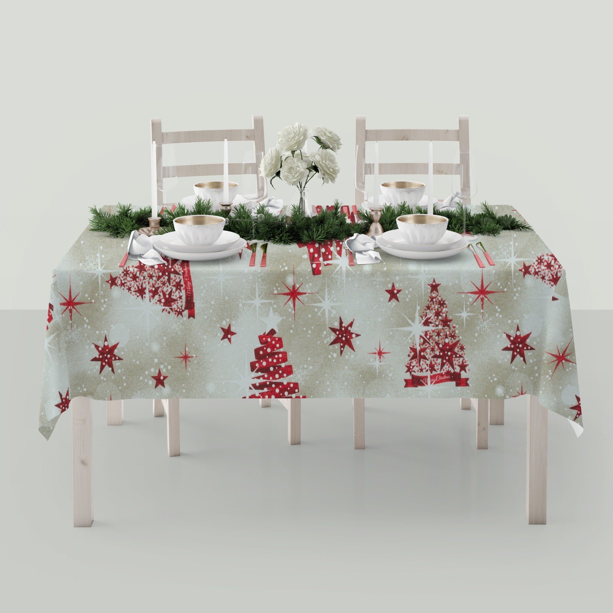 

Скатерть Новогодняя Wassa-Home-Decor 250х350 см Рождественские елочки